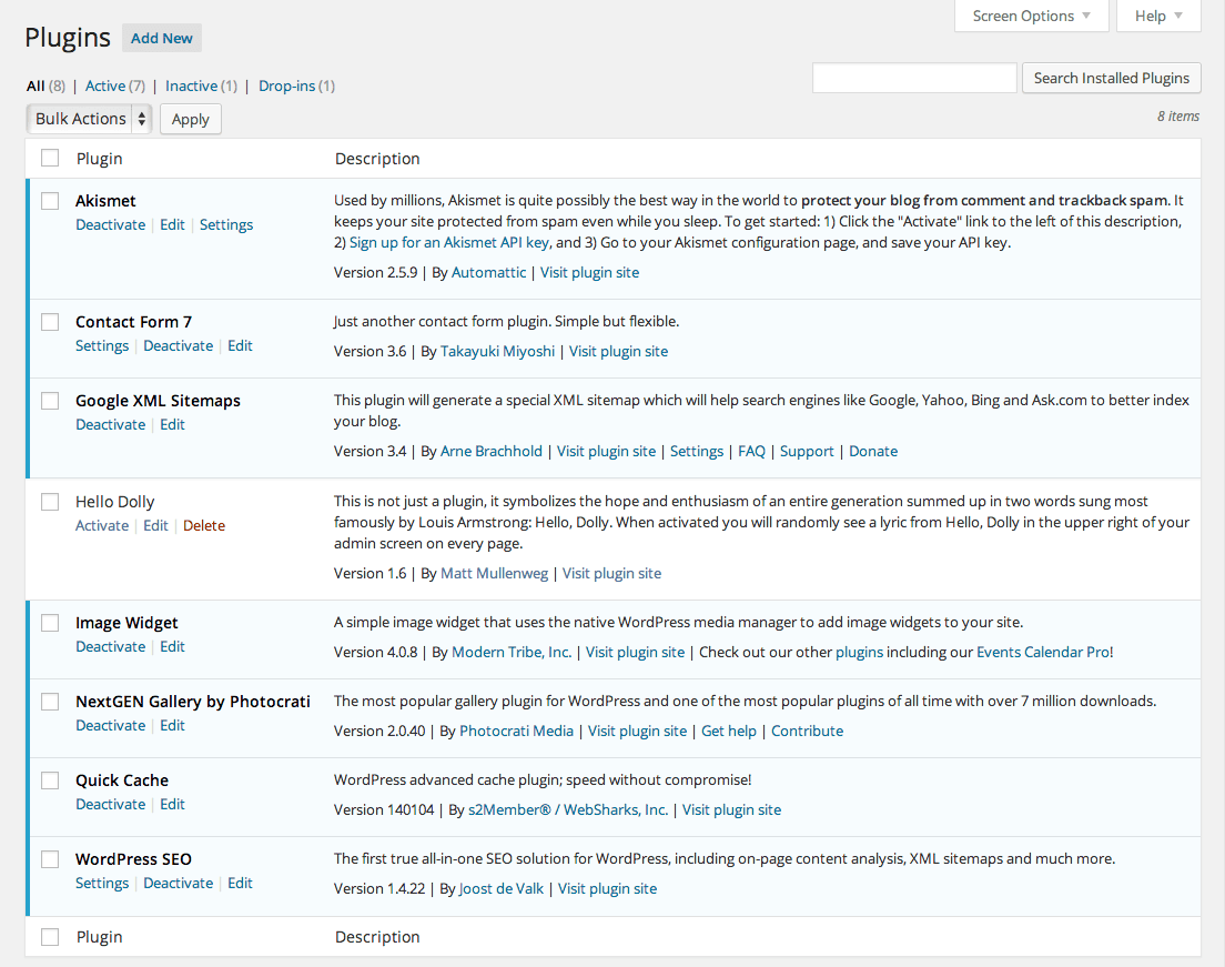 plugin page