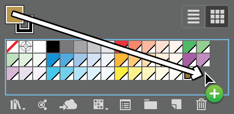drag fill swatch to swatch list