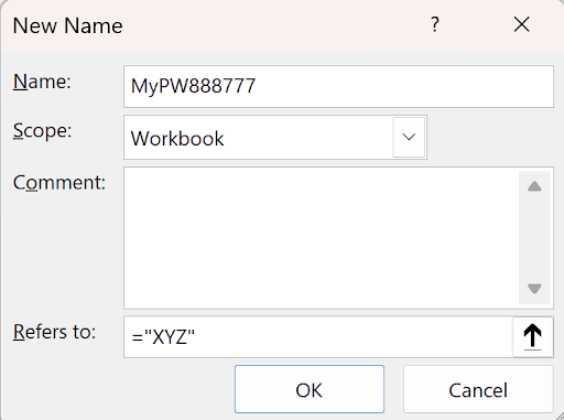 Excel password prompt dialog for worksheet or workbook protection