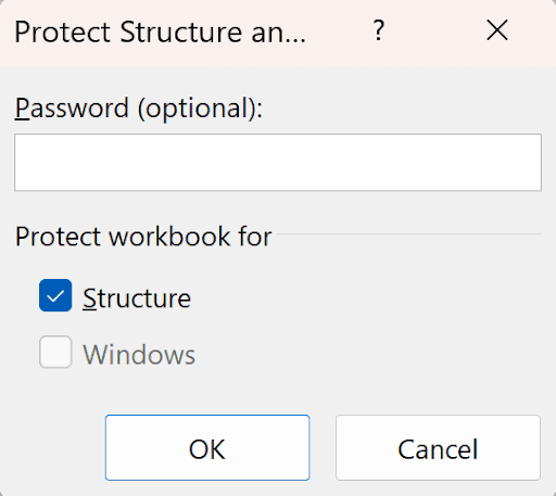 Excel protection settings - step 12