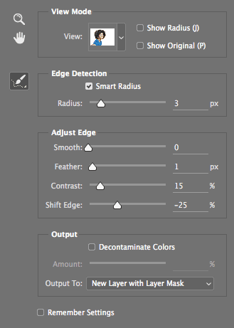 Photoshop Refine Edge hair selection technique - step 2