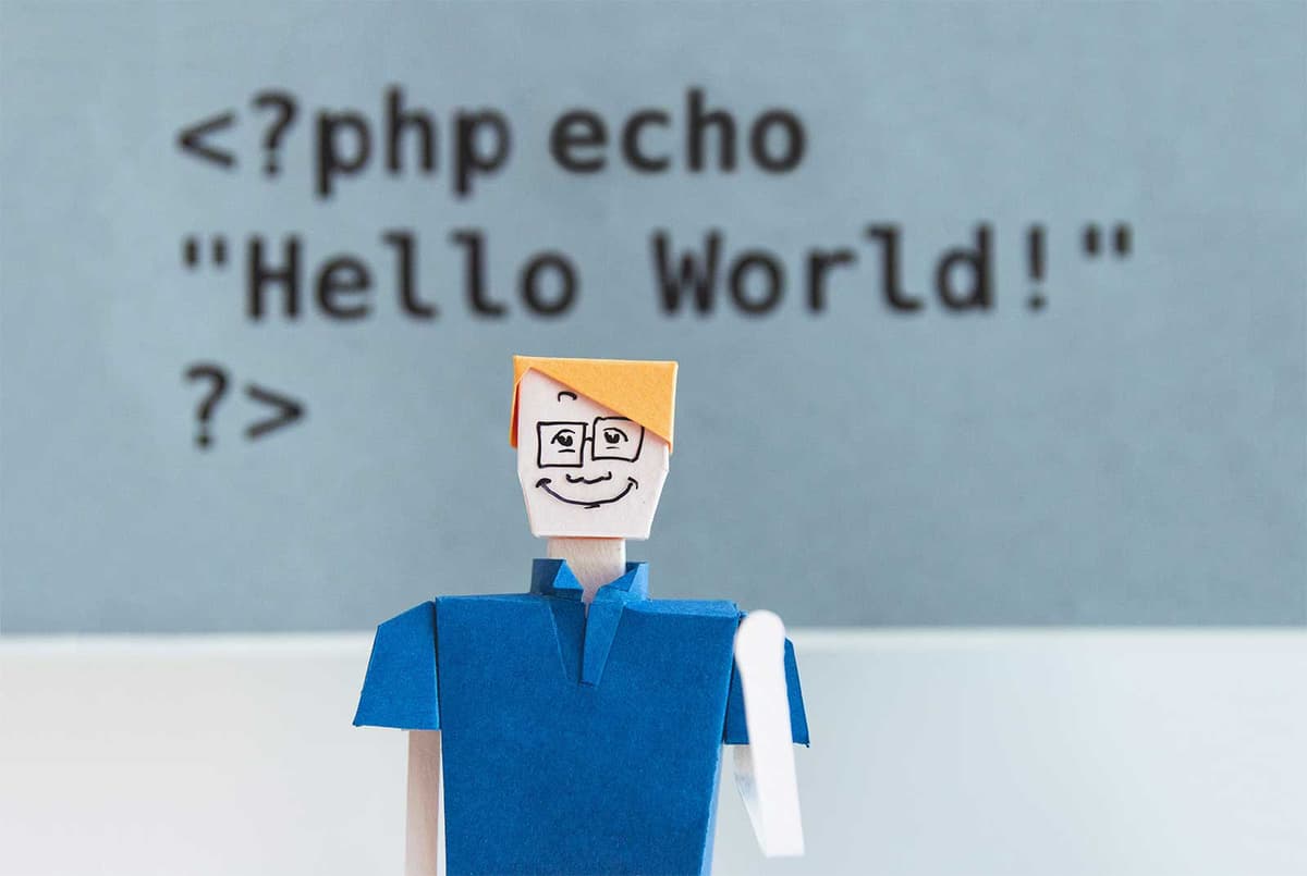 Developer writing back-end code on a laptop