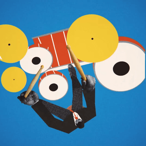 Screenshot from The Drummer short film demonstrating sound design techniques