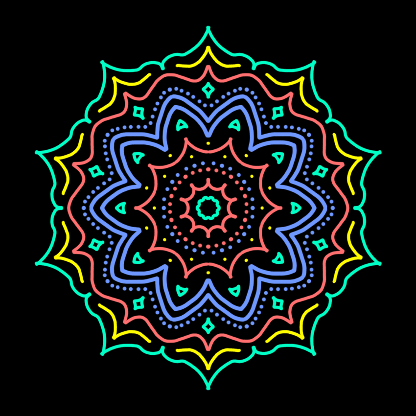 Photoshop CC 2019 symmetrical painting feature creating a mandala design
