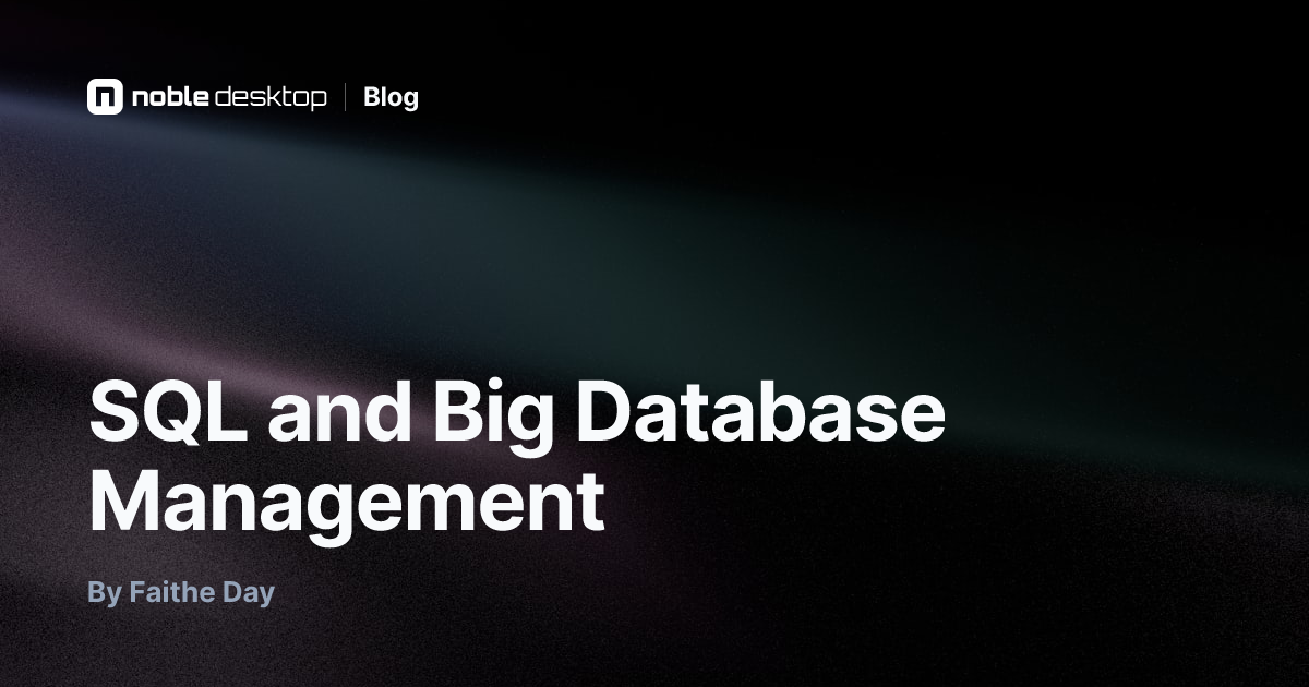 SQL and Big Database Management — Data Science