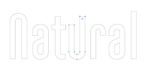 Illustrator Direct Selection tool being used to modify letter shapes