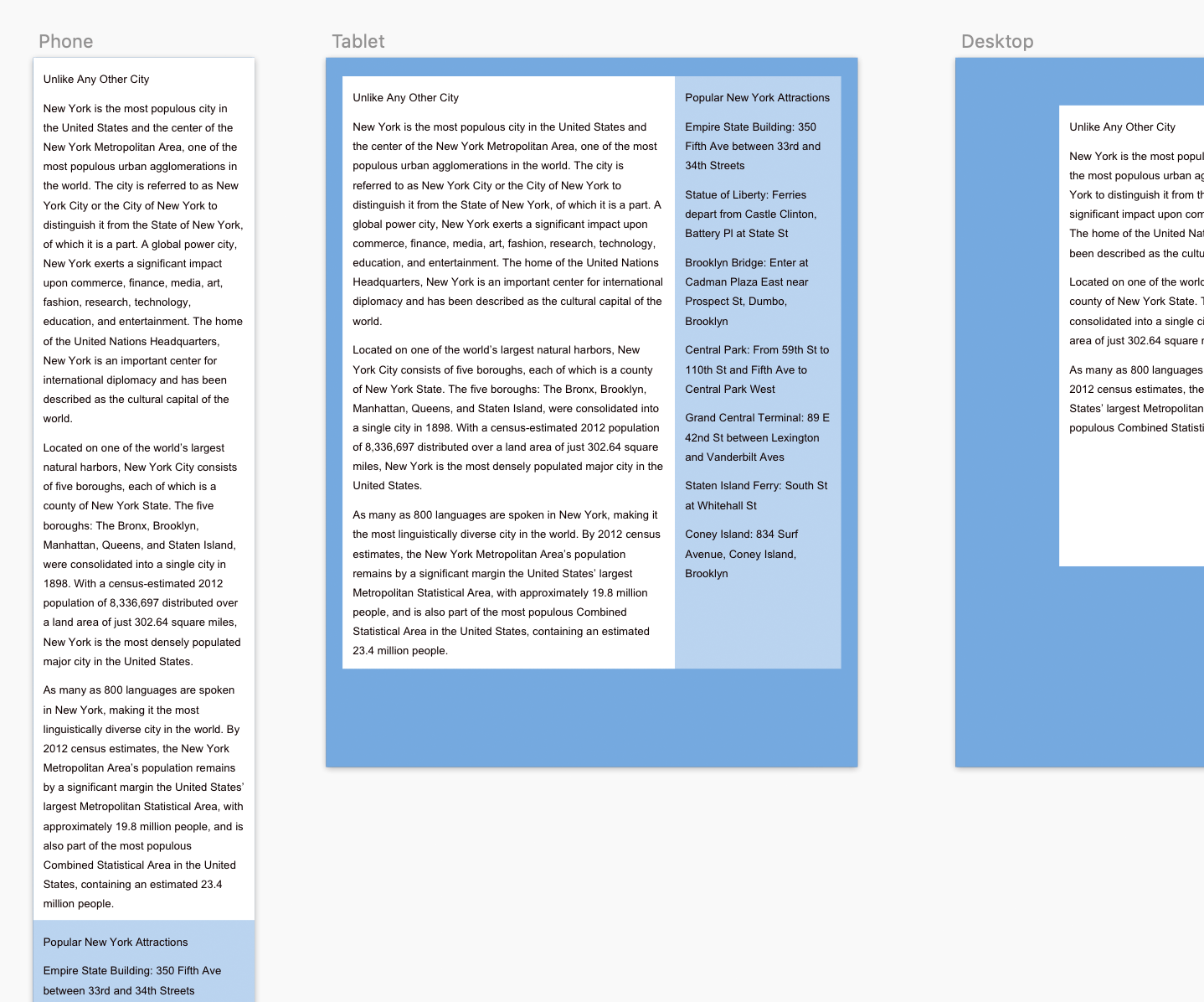 preview adapting for tablet and phone