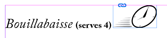 quick recipe icon placed
