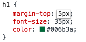 browser developer edit h1 margin