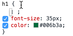 browser developer edit h1 rules