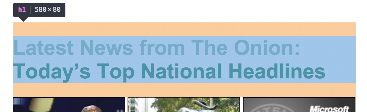 browser inspector h1 margin