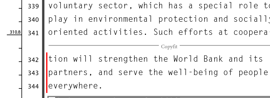 copyfitting in galley view