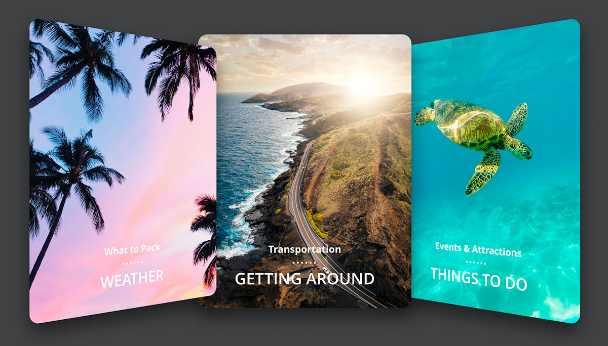 3 cards rotated inwards