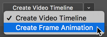 create frame animation menu