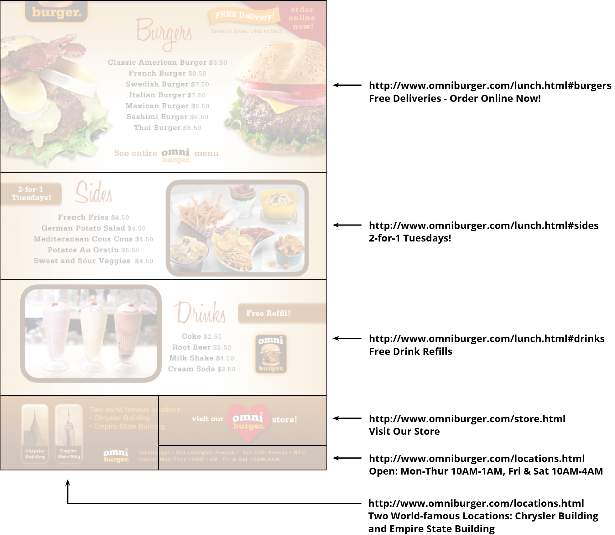 lunch menu name url and ALT text