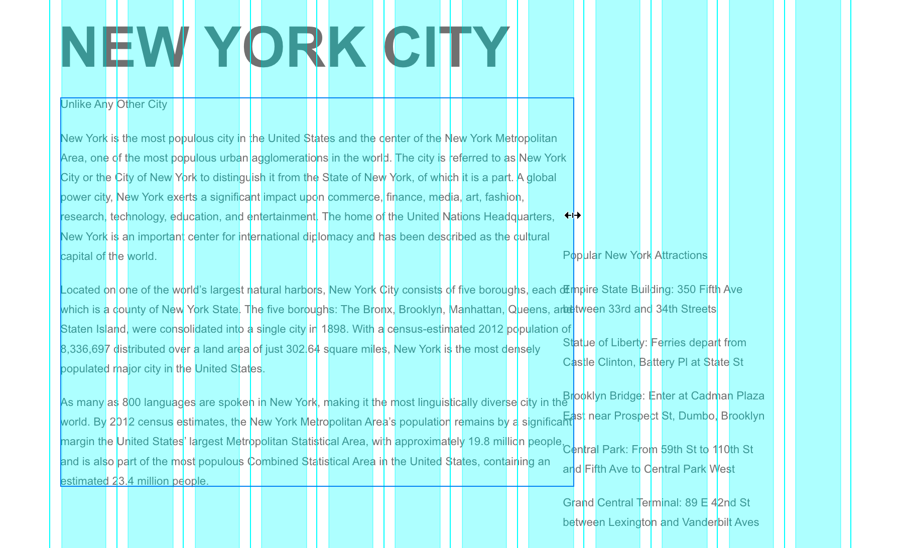 nyc size main column