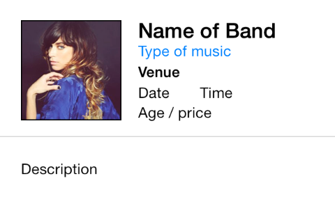 band detail view layout