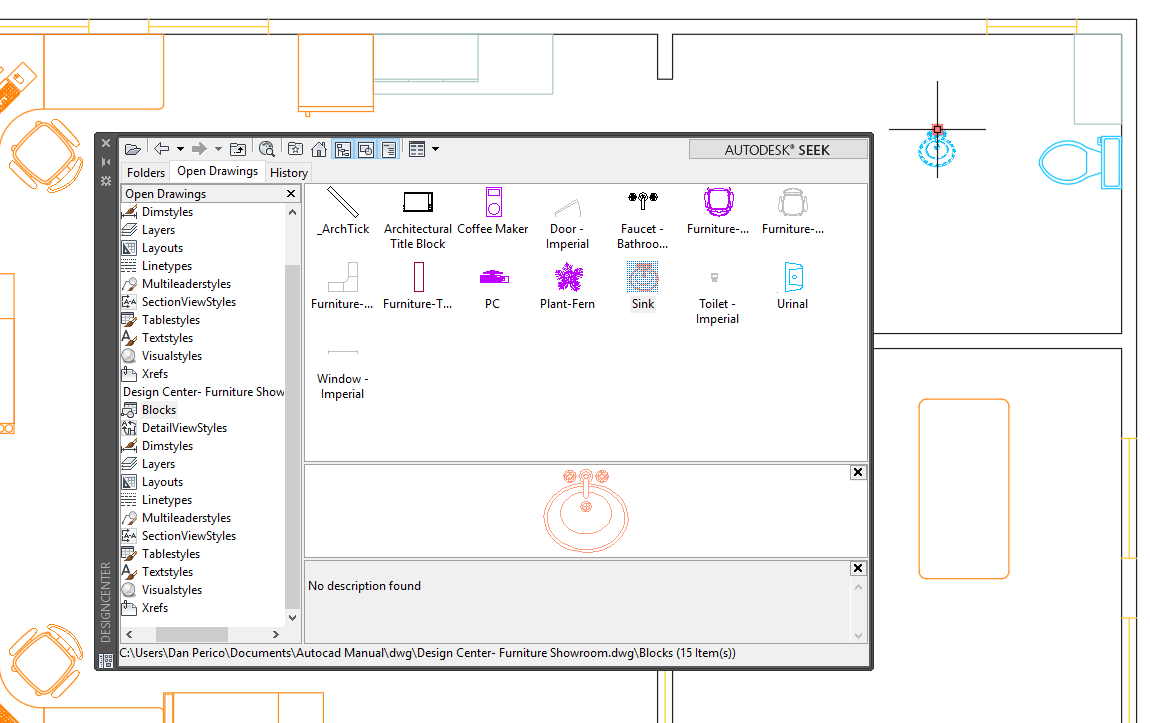 design center dialog
