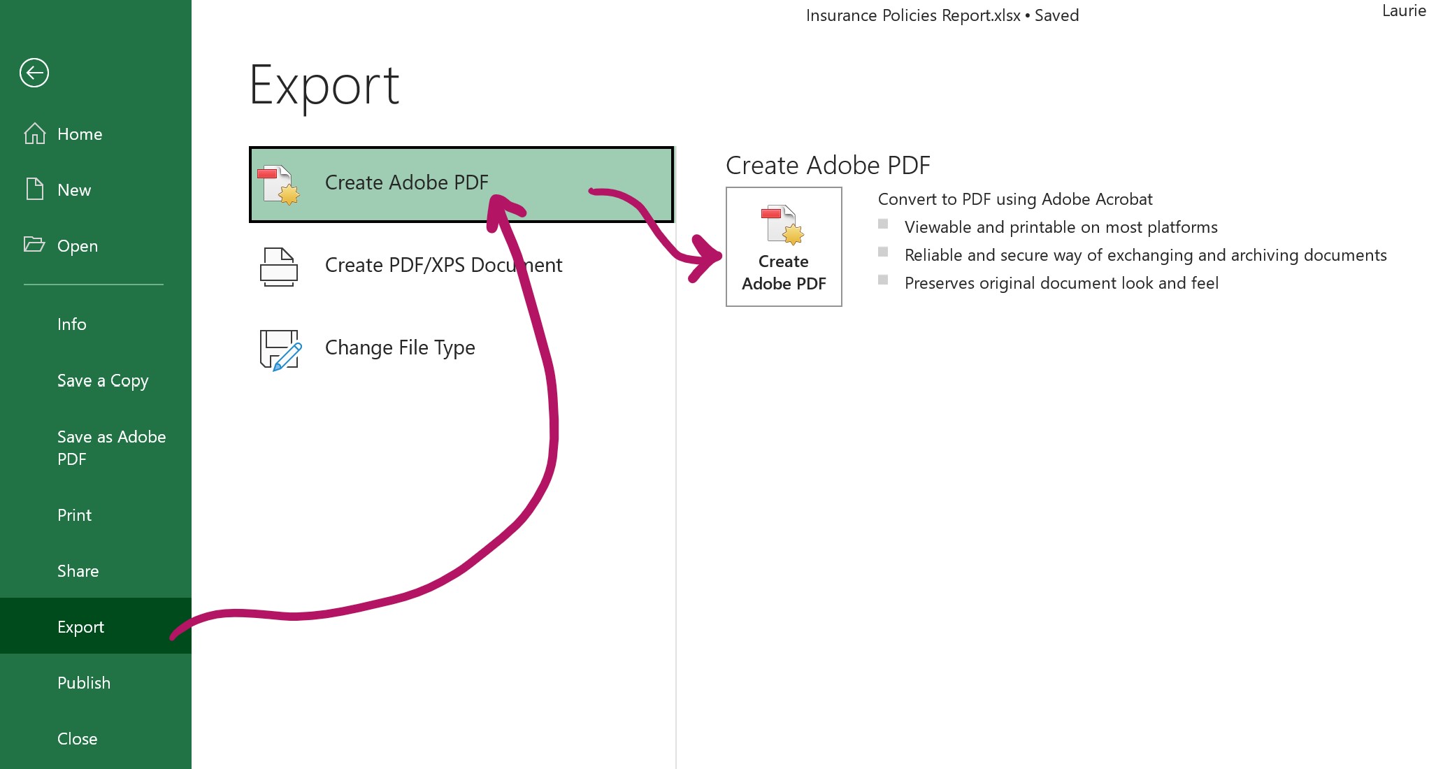 Export As An Adobe PDF 1