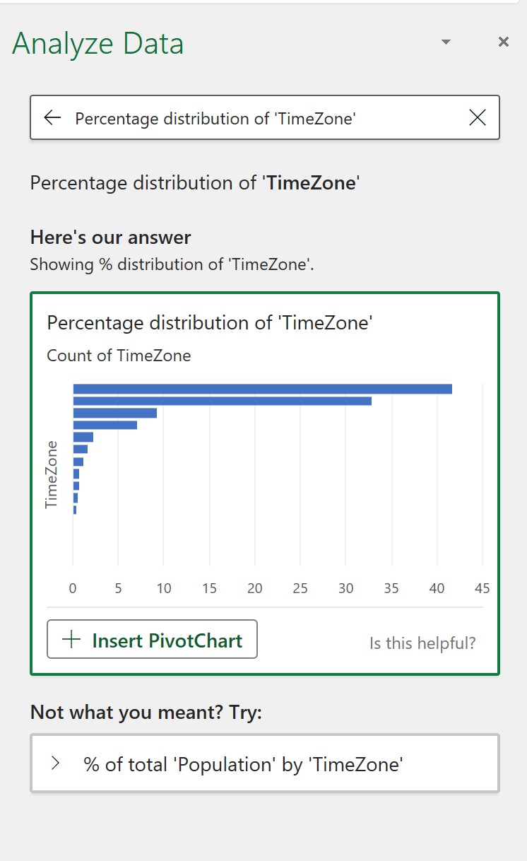 Suggested question interface for guided analysis