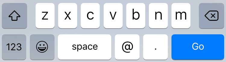 iOS simulator keyboard email