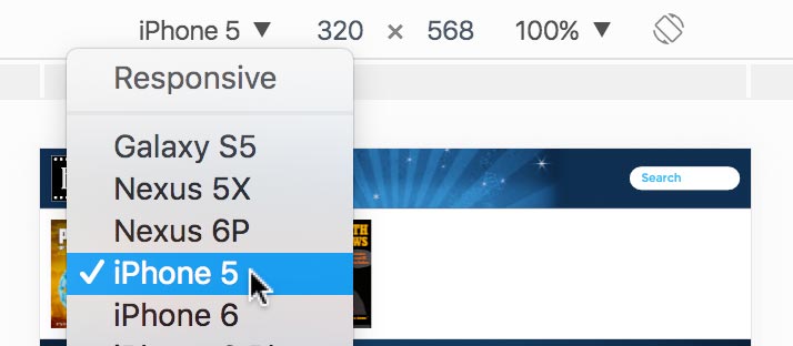 device preview choose iphone