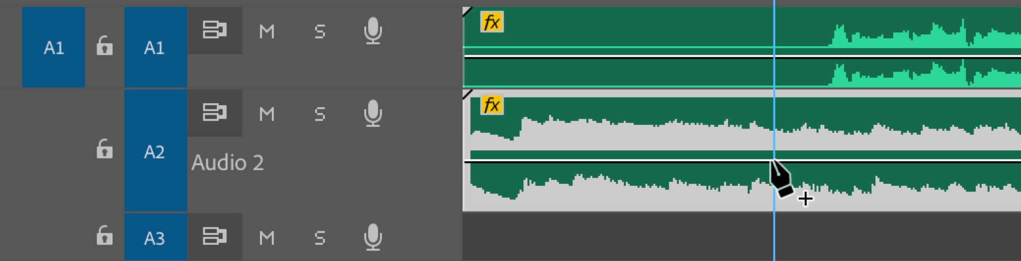 handy audio track pen tool
