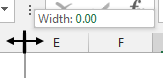 Excel column nearly completely hidden