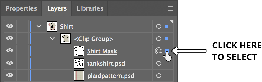shirt select using layers