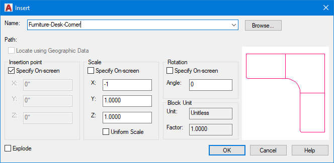 insert dilalog furniture desk corner