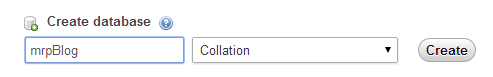 create mrpBlog db xampp
