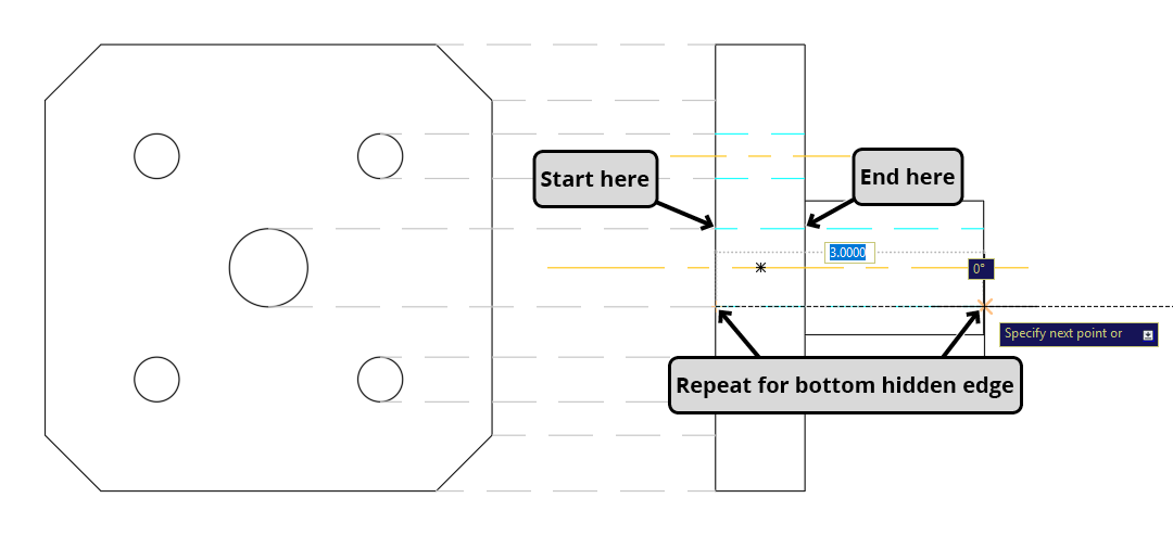 layer states draw hidden lines