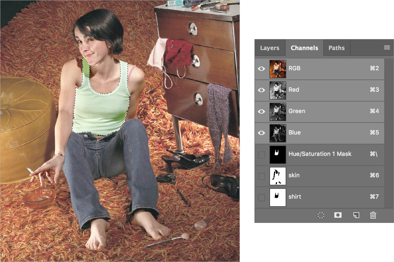 lifestyle selecting shirt channels