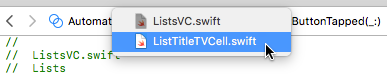 lists select ListsItemsVC swift