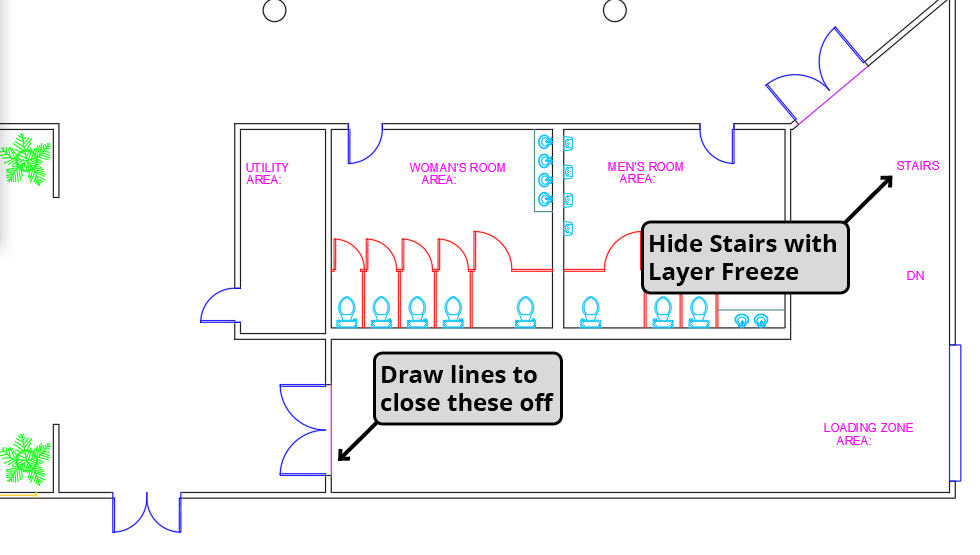 furniture showroom layer freeze