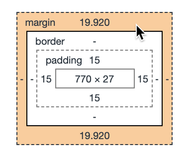 dev tools inspect h2 margin