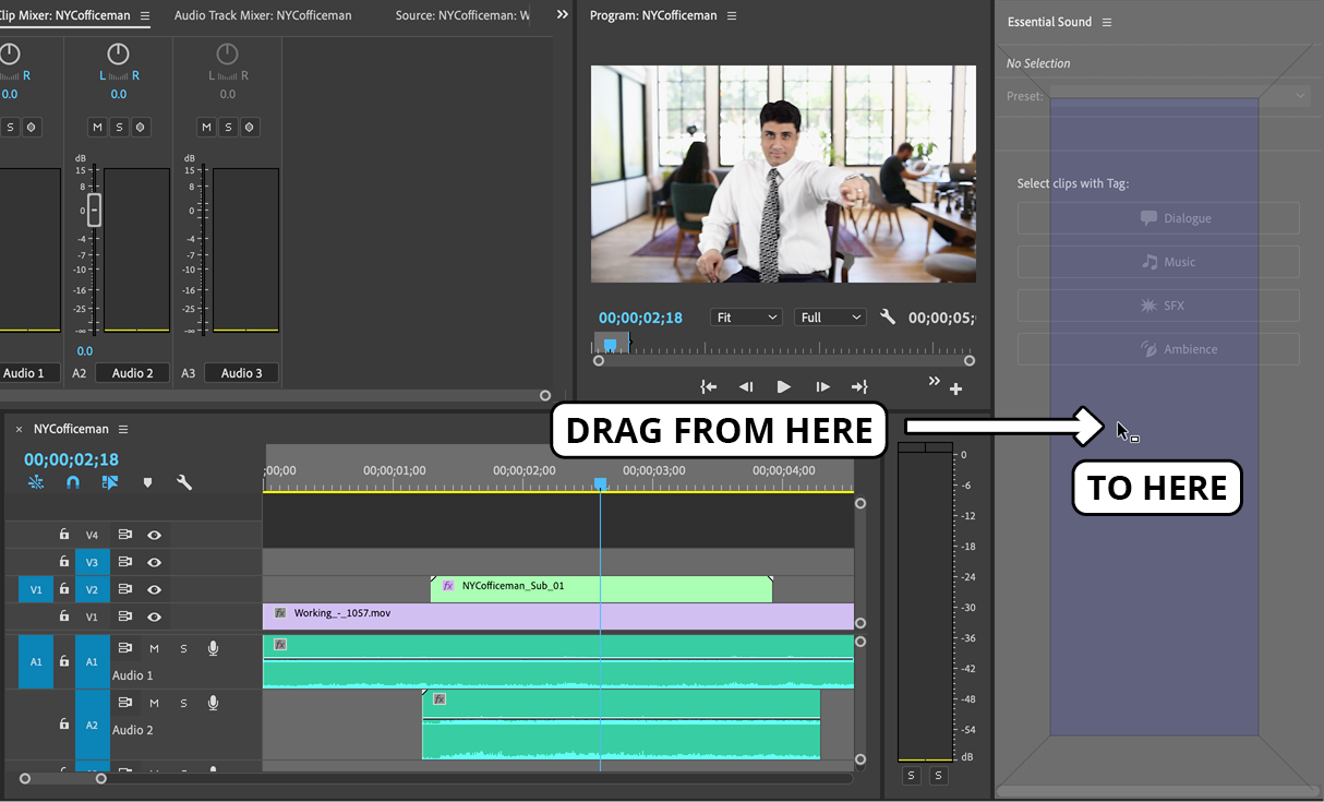 office main move audio meters