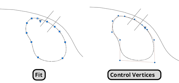polyline fit control vertices