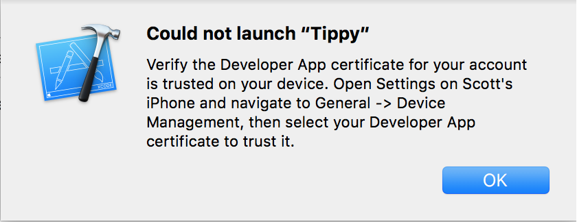 verify developer certificate
