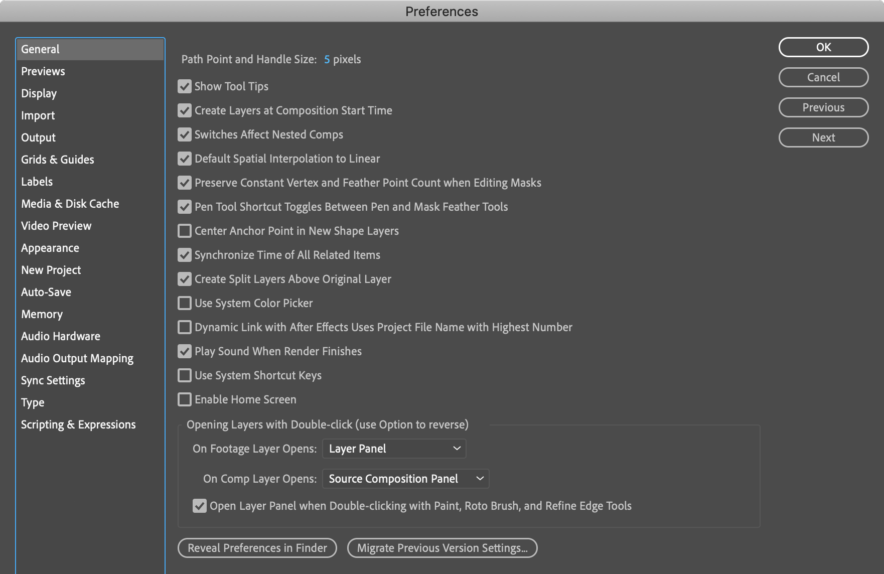 preview setting preferences