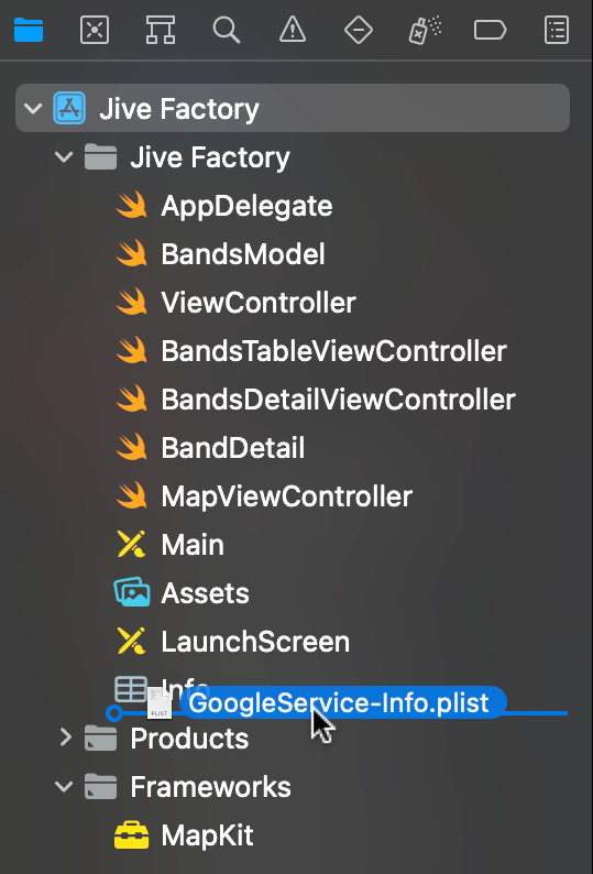 drag Google service plist