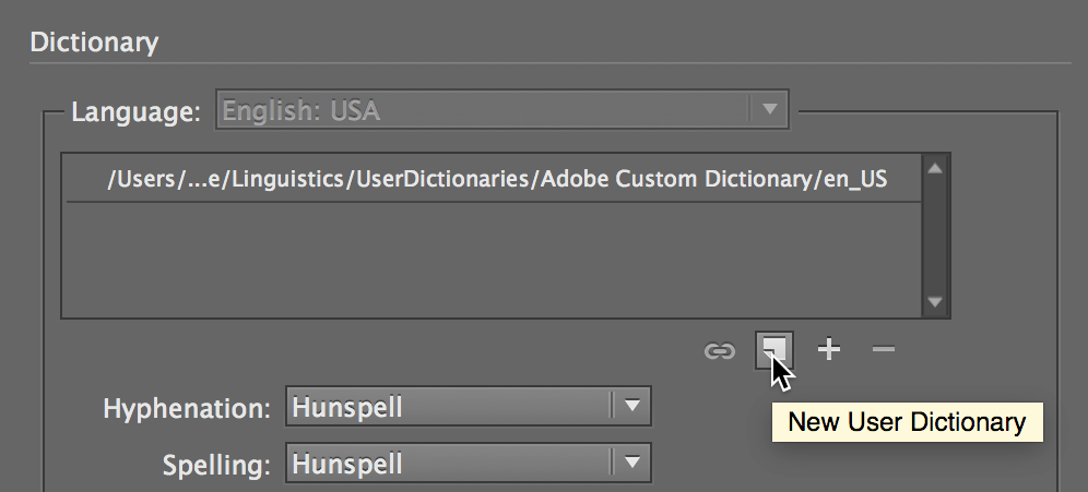 new shared dictionary