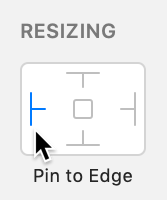 resizing pin left side