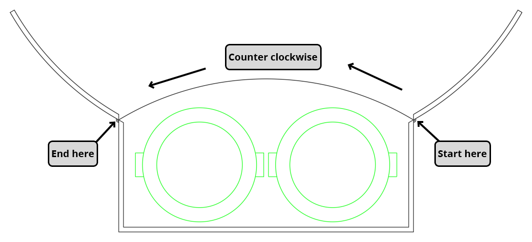 arc tool start end radius
