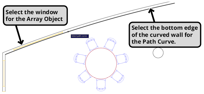 array path window curved path