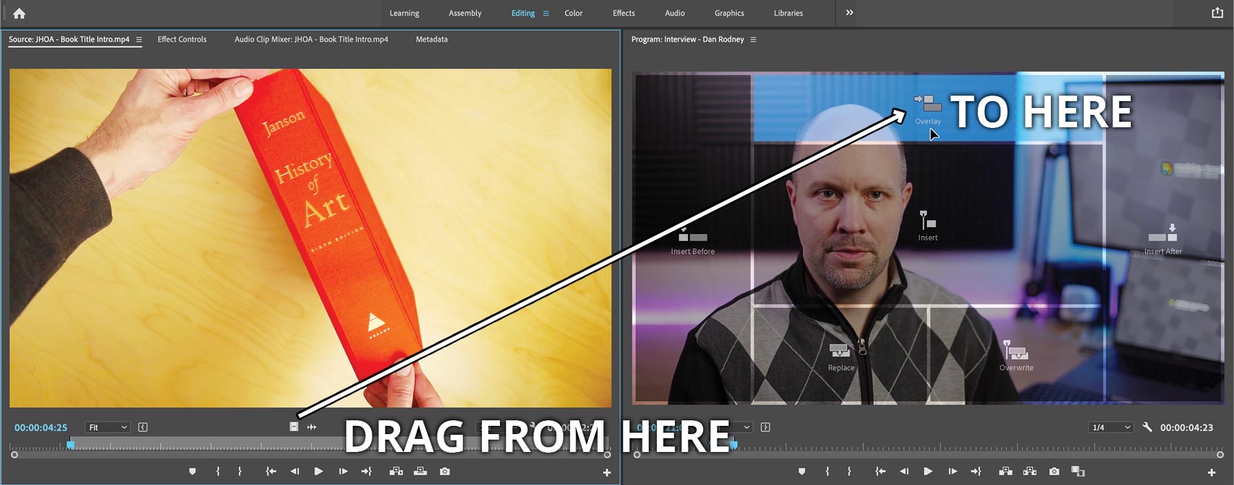 drag JHOA from source to program overlay