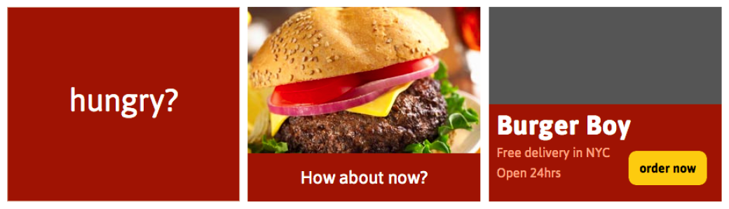 burgerboy banner three panels gray