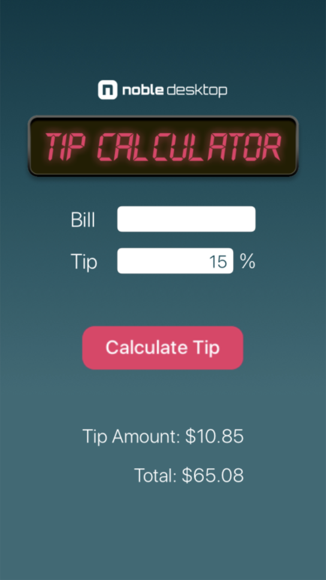 tip calculator screenshot