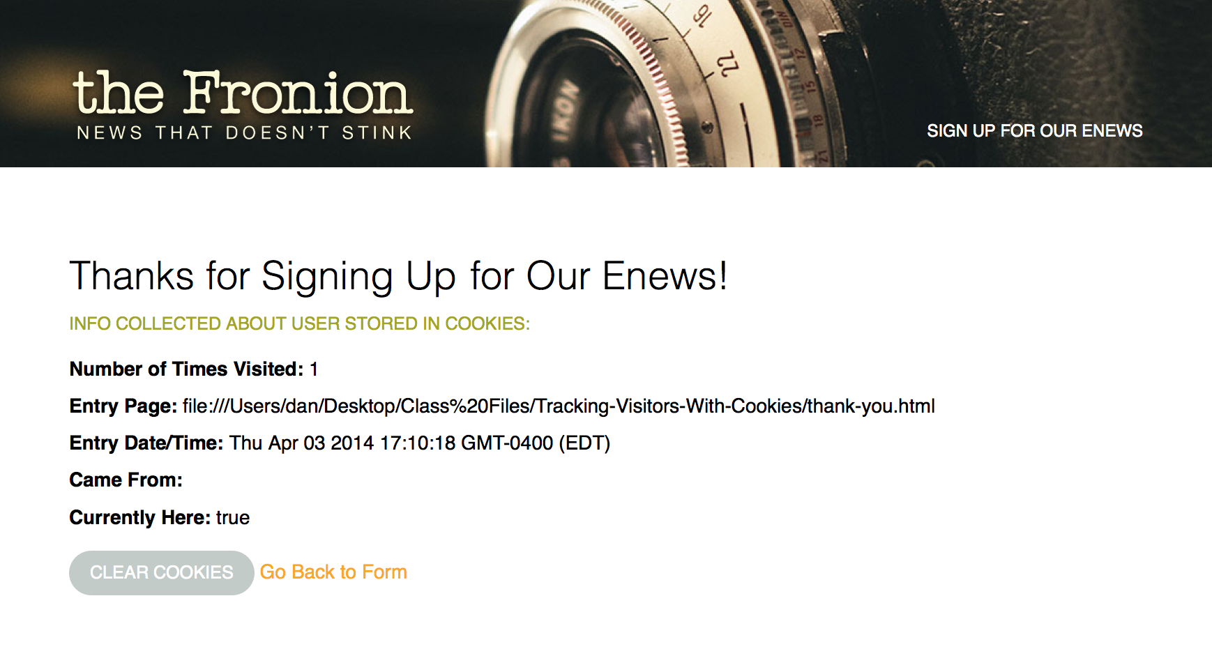 cookies track visitors example