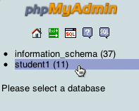 click database name